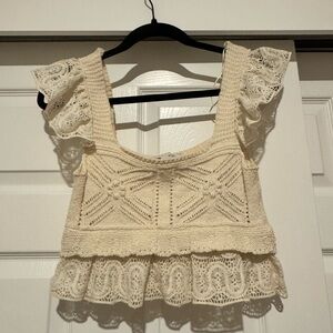 Zara Cream Lace Top